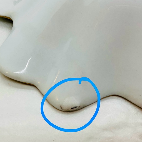 VTG Paris Royal Peint a La Main Porcelain Floral Scalloped Edge Bowl Dish 10”x7” - Picture 9 of 9